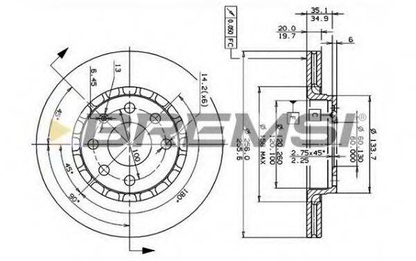 Тормозной диск DBA328V BREMSI