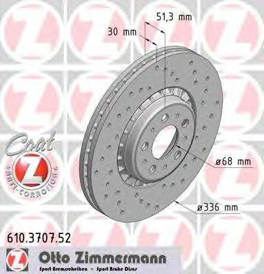 Тормозной диск 610.3707.52 ZIMMERMANN