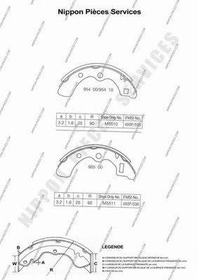 Комплект тормозных колодок H350A02 NPS