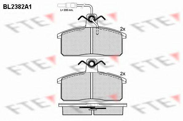 Комплект тормозных колодок, дисковый тормоз BL2382A1 FTE