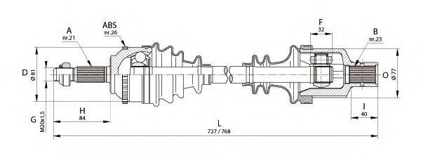 Приводной вал DRS6140.00 OPEN PARTS