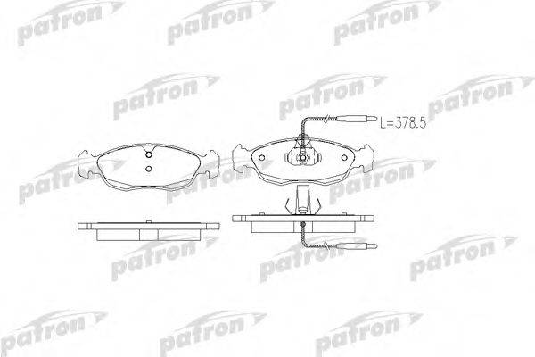 Комплект тормозных колодок, дисковый тормоз PBP1168 PATRON