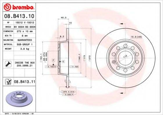 Рисунок 08.B413.11 BREMBO