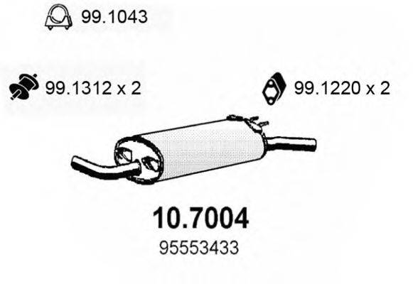 Глушитель выхлопных газов конечный 10.7004 ASSO
