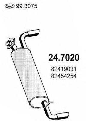 Глушитель выхлопных газов конечный 24.7020 ASSO