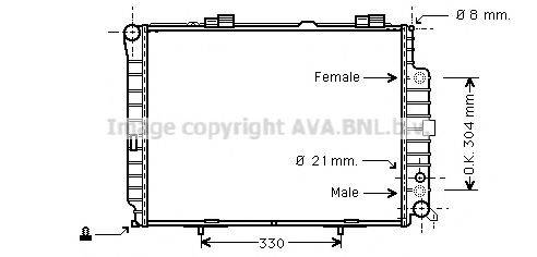 Радиатор, охлаждение двигателя MSA2305 AVA QUALITY COOLING