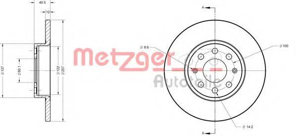 Тормозной диск 6110246 METZGER