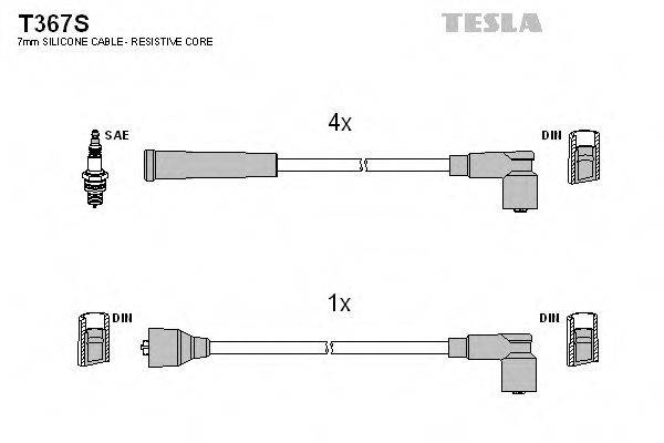 T367S TESLA Комплект проводов зажигания T367S TESLA