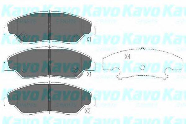Комплект тормозных колодок, дисковый тормоз KBP-4013 KAVO PARTS
