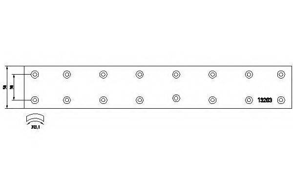 Колодка тормозной накладки 13203 TEXTAR