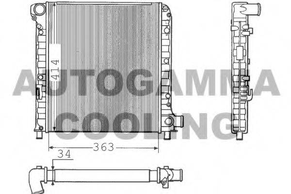 Радиатор, охлаждение двигателя 100270 AUTOGAMMA