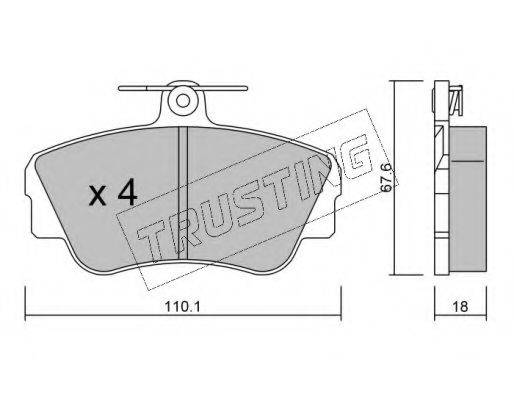 Комплект тормозных колодок, дисковый тормоз 132.0 TRUSTING