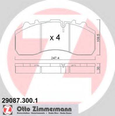 Комплект тормозных колодок, дисковый тормоз 29087.300.1 ZIMMERMANN