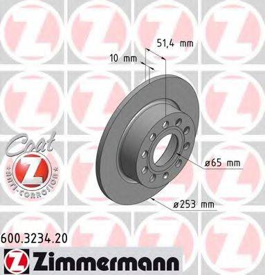 Тормозной диск 600.3234.20 ZIMMERMANN