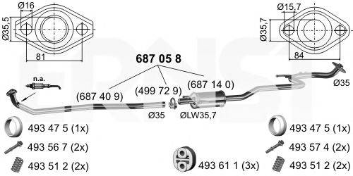 Средний глушитель выхлопных газов 687058 ERNST