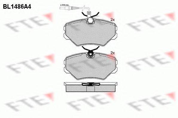 Комплект тормозных колодок, дисковый тормоз BL1486A4 FTE