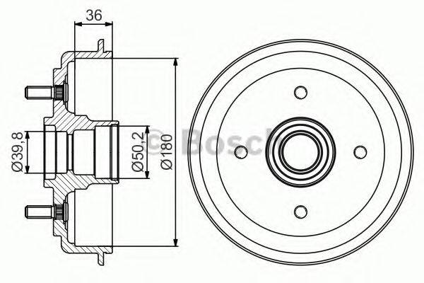 Тормозной барабан 0 986 477 238 BOSCH