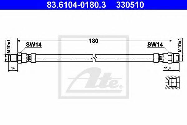 Тормозной шланг T 85 118 BREMBO