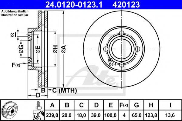 Тормозной диск 24.0120-0123.1 ATE