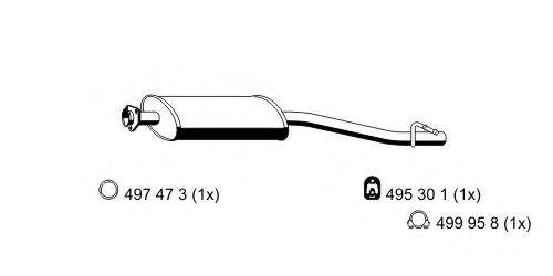 Средний глушитель выхлопных газов 352031 ERNST