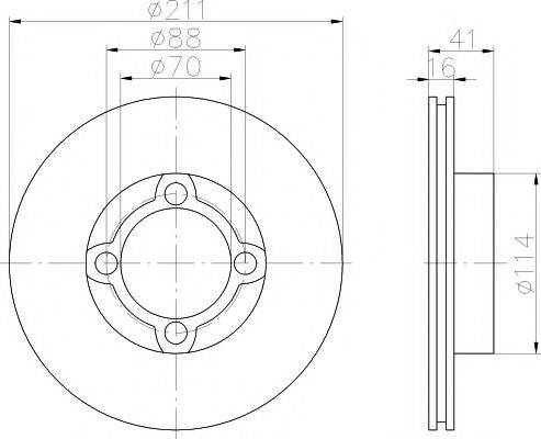 Тормозной диск 8DD 355 109-101 HELLA PAGID