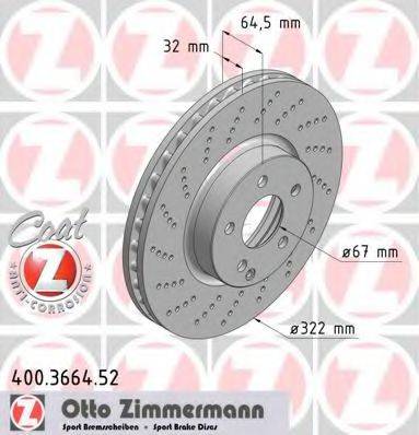 Тормозной диск 400.3664.52 ZIMMERMANN