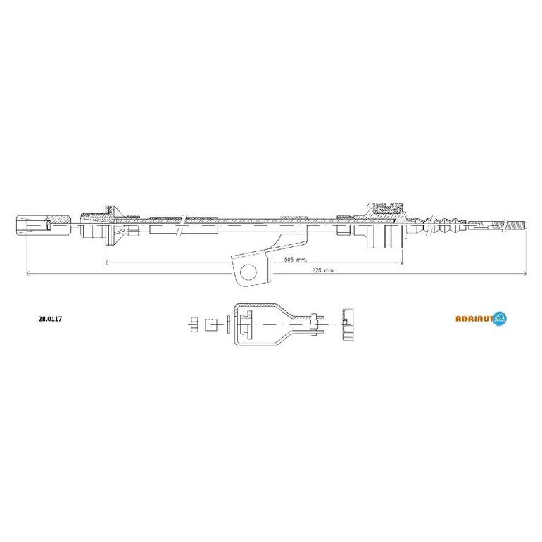 Тросик сцепления Adriauto 28.0117 ADRIAUTO