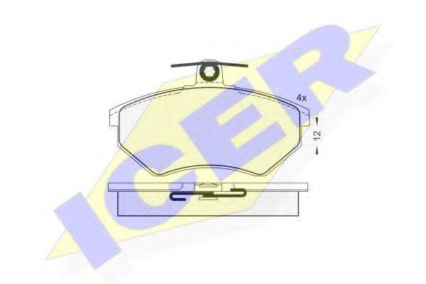 Комплект тормозных колодок, дисковый тормоз 181011 ICER