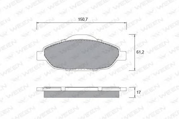 Комплект тормозных колодок, дисковый тормоз 151-1326 WEEN