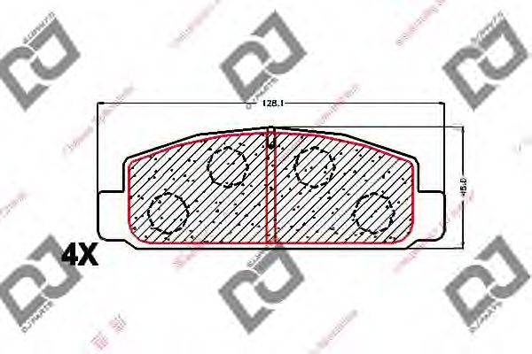 Комплект тормозных колодок BP1661 DJ PARTS