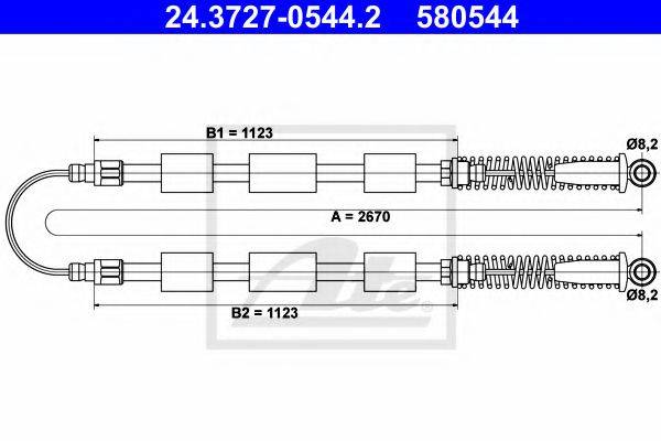 Трос, стояночная тормозная система 44022100 TEXTAR