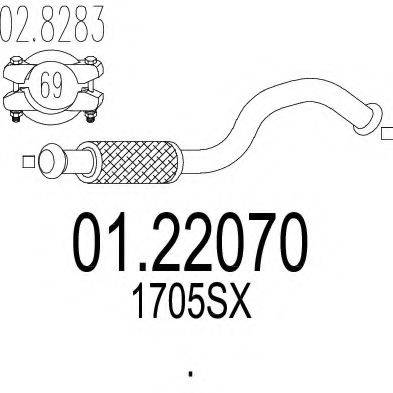 Труба выхлопного газа 01.22070 MTS
