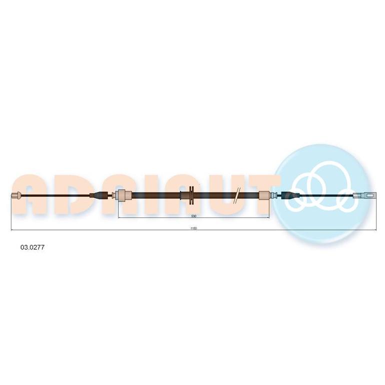 Трос ручного тормоза зад. лев. 80-90 03.0277 ADRIAUTO