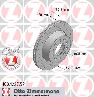 Тормозной диск 100.1227.52 ZIMMERMANN