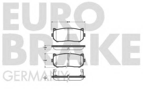 Комплект тормозных колодок, дисковый тормоз 5502223503 EUROBRAKE