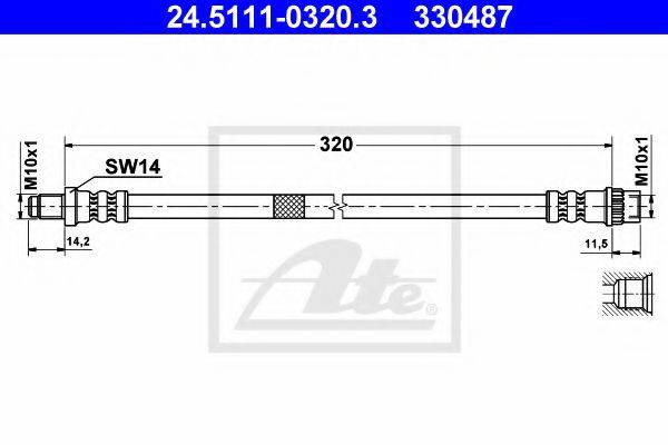 Тормозной шланг T 68 046 BREMBO