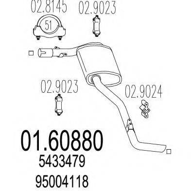 Глушитель выхлопных газов конечный 01.60880 MTS