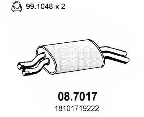 Глушитель выхлопных газов конечный 08.7017 ASSO