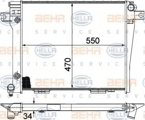 Радиатор, охлаждение двигателя 8MK 376 714-031 HELLA