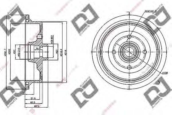 Тормозной барабан BR1059 DJ PARTS