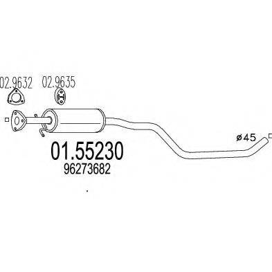 Средний глушитель выхлопных газов 01.55230 MTS