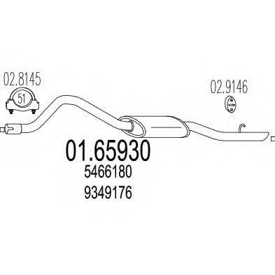 Глушитель выхлопных газов конечный 01.65930 MTS