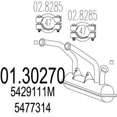 Предглушитель выхлопных газов 01.30270 MTS