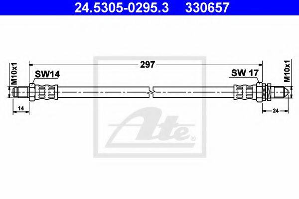 Тормозной шланг 24.5305-0295.3 ATE