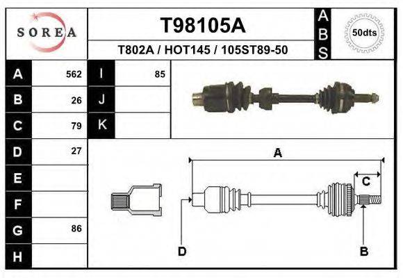 Приводной вал T98105A EAI