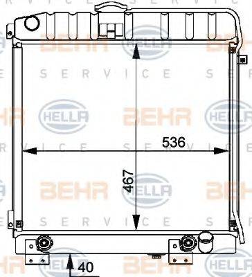 Радиатор, охлаждение двигателя 8MK 376 709-481 HELLA