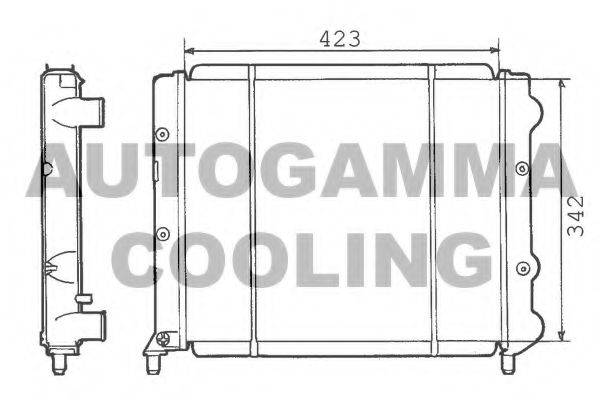 Радиатор, охлаждение двигателя 100455 AUTOGAMMA
