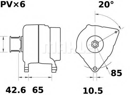 Генератор MG 387 MAHLE ORIGINAL