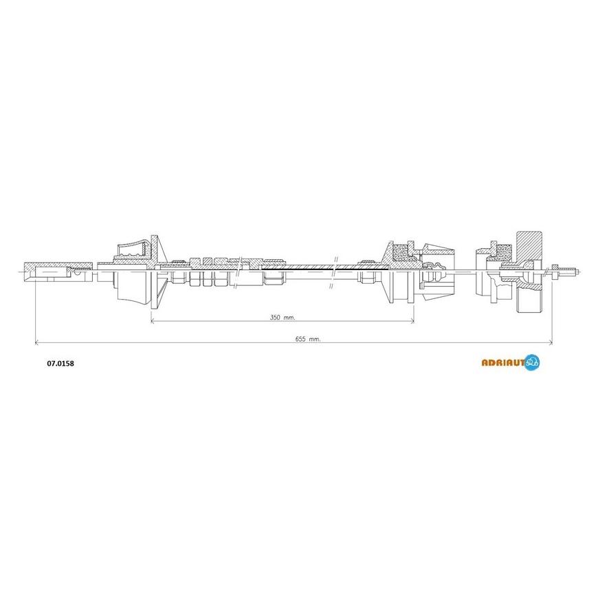 Трос сцепления 680mm/314mm 07.0158 ADRIAUTO