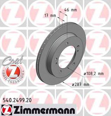 Тормозной диск 540.2499.20 ZIMMERMANN